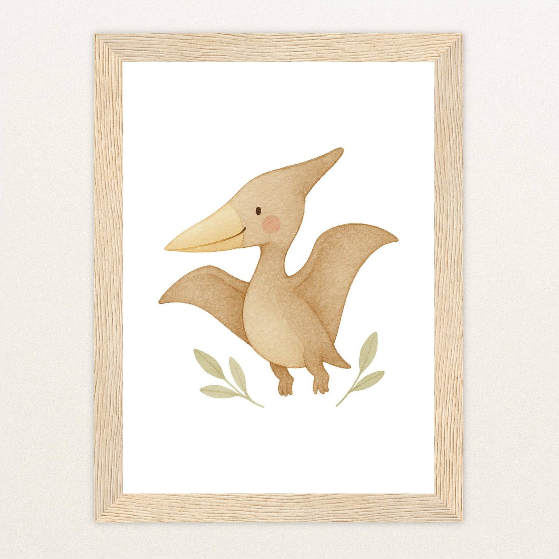 Dinosaurier Pteranodon Poster mit Holzrahmen von tinylearner