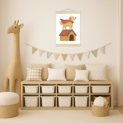 Hugo der Hund - Motiv: "Superheld" Poster mit Leisten von tinylearner