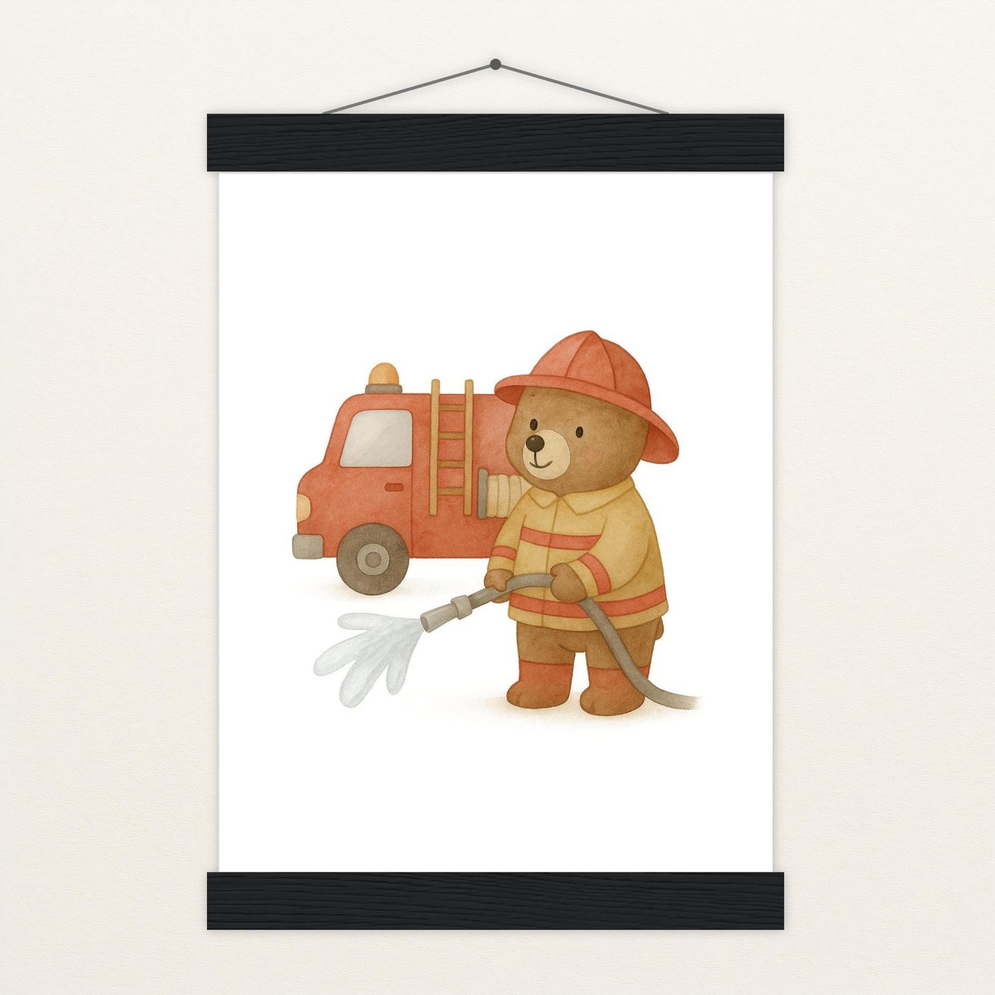 Balu der Bär - Motiv: "Feuerwehr" Poster mit Leisten von tinylearner