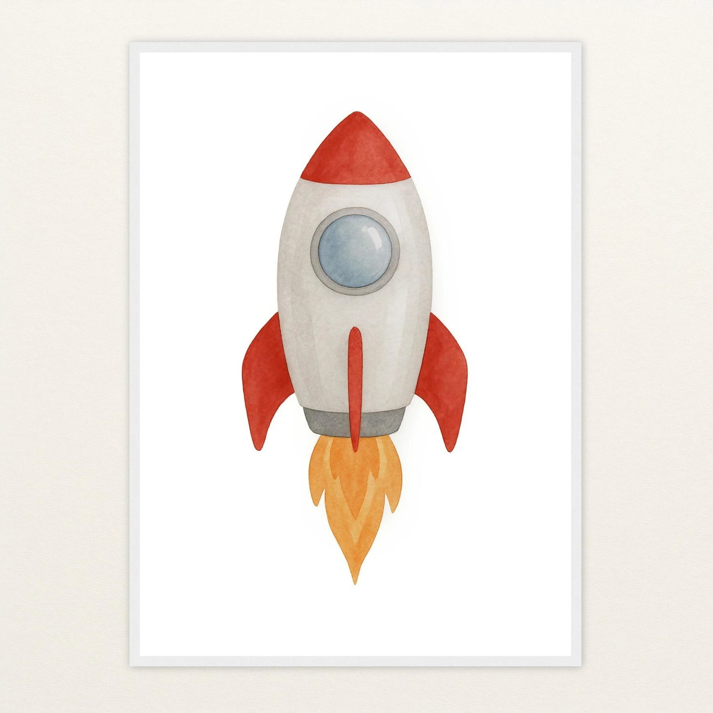 Rakete Poster mit Holzrahmen von tinylearner