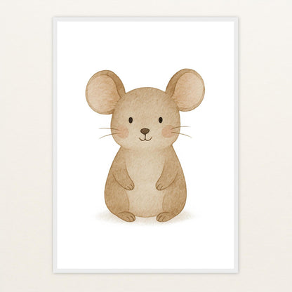 Mimi die Maus Poster mit Holzrahmen von tinylearner