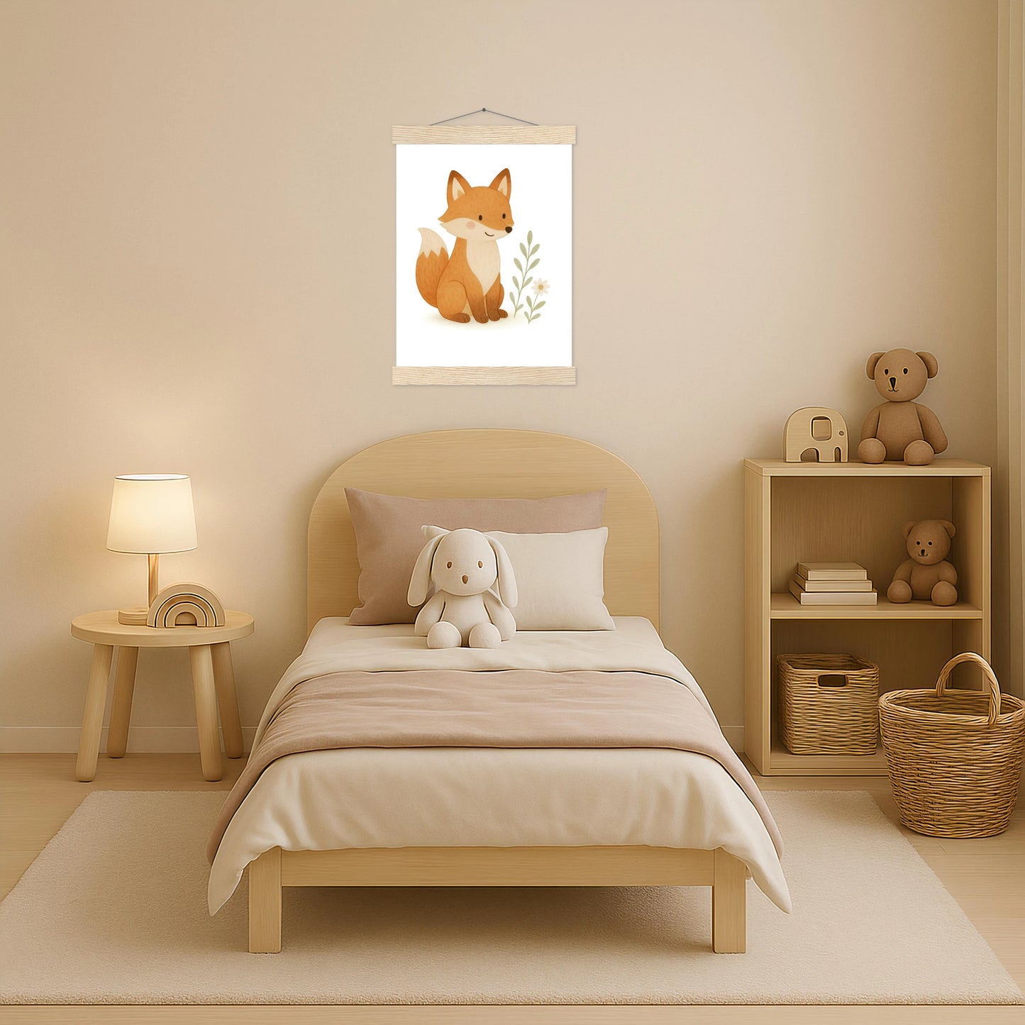 Finnegan der Fuchs Poster mit Leisten von tinylearner