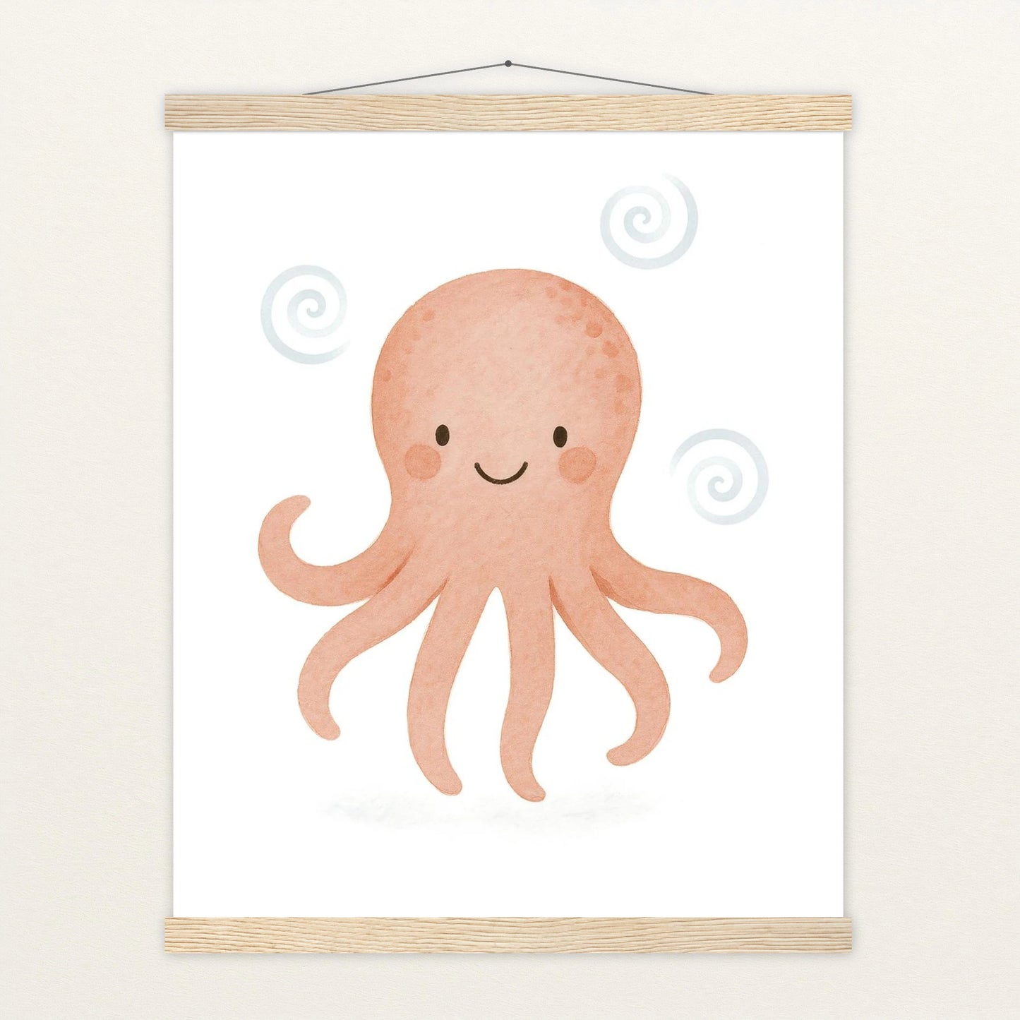 Tilli der Tintenfisch Poster mit Leisten von tinylearner