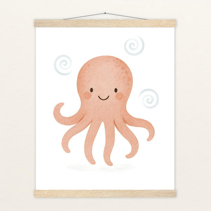 Tilli der Tintenfisch Poster mit Leisten von tinylearner