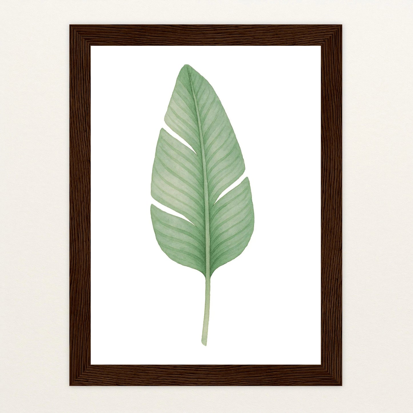 Strelitzien-Blatt Poster mit Holzrahmen von tinylearner