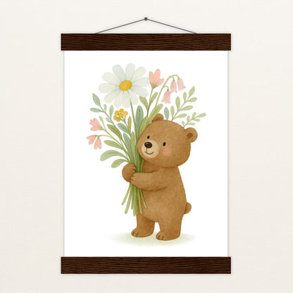 Balu der Bär - Motiv: "Blumenstrauß" Poster mit Leisten von tinylearner