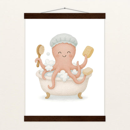 Tilli der Tintenfisch - Motiv: "Baden" Poster mit Leisten von tinylearner