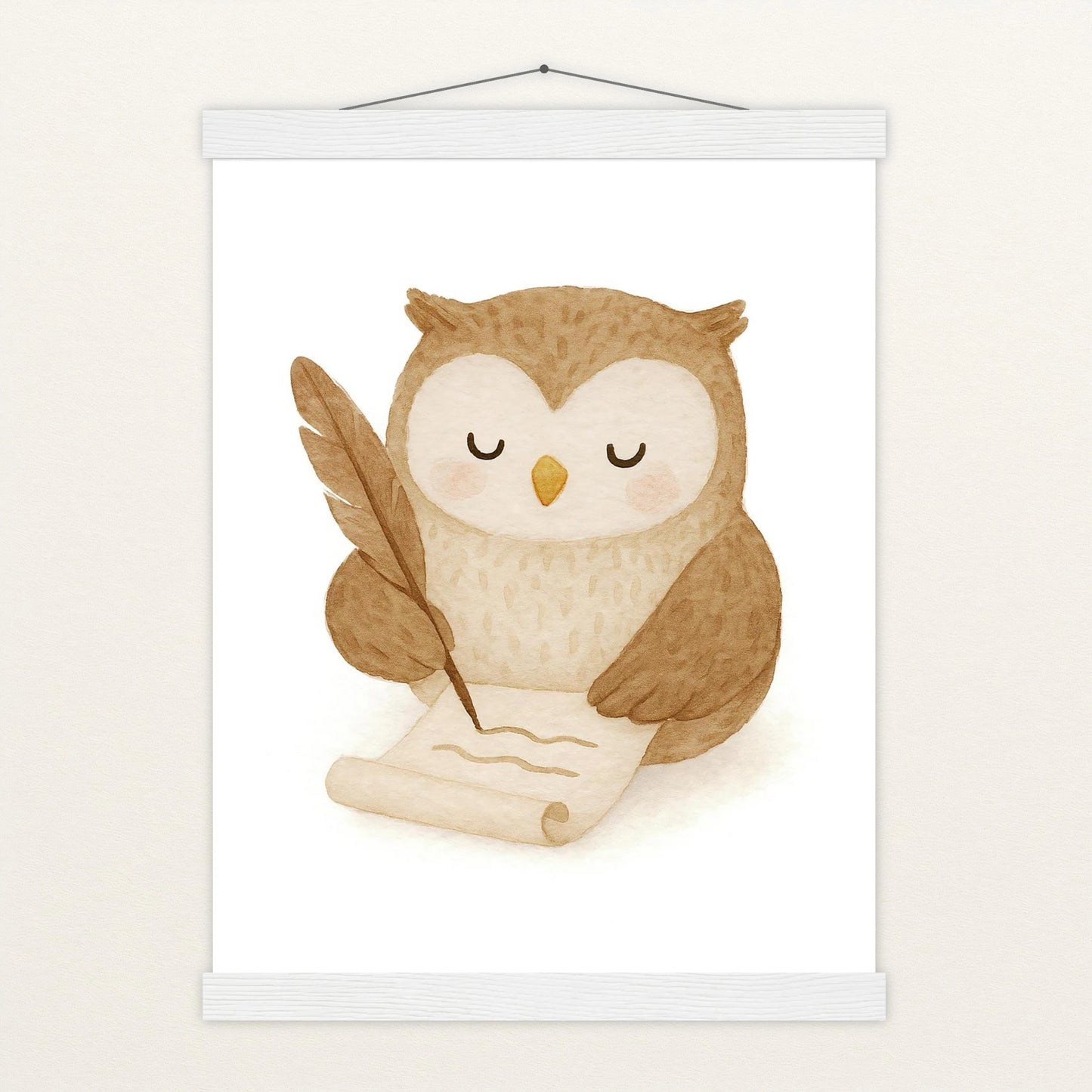 Emmi die Eule - Motiv: "Brief" Poster mit Leisten von tinylearner