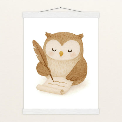 Emmi die Eule - Motiv: "Brief" Poster mit Leisten von tinylearner