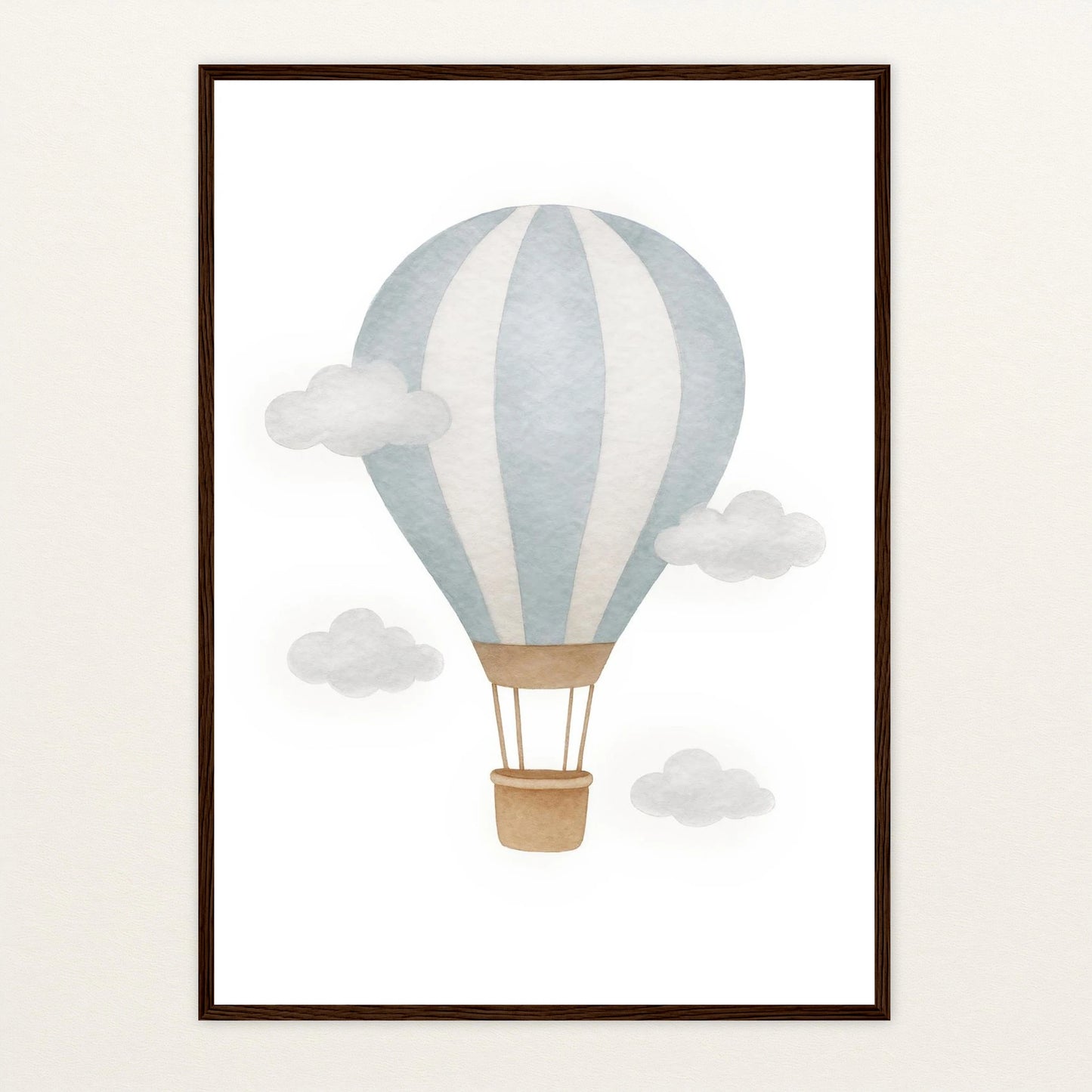Heißluftballon Poster mit Holzrahmen von tinylearner