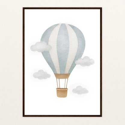 Heißluftballon Poster mit Holzrahmen von tinylearner