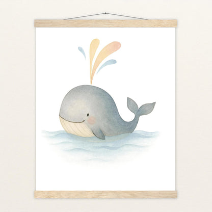 Willi der Wal - Motiv: "Freude" Poster mit Leisten von tinylearner