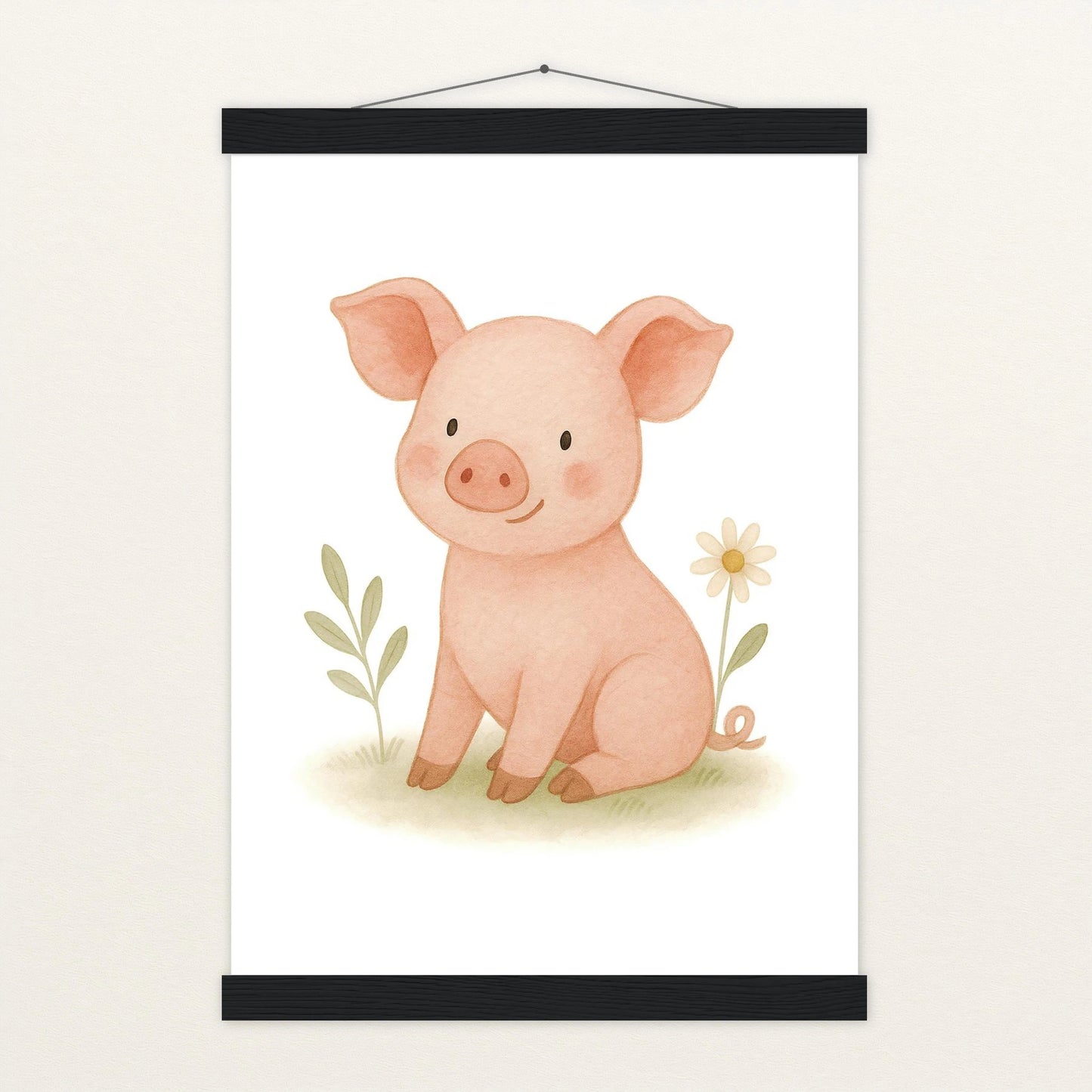 Susi das Schwein Poster mit Leisten von tinylearner