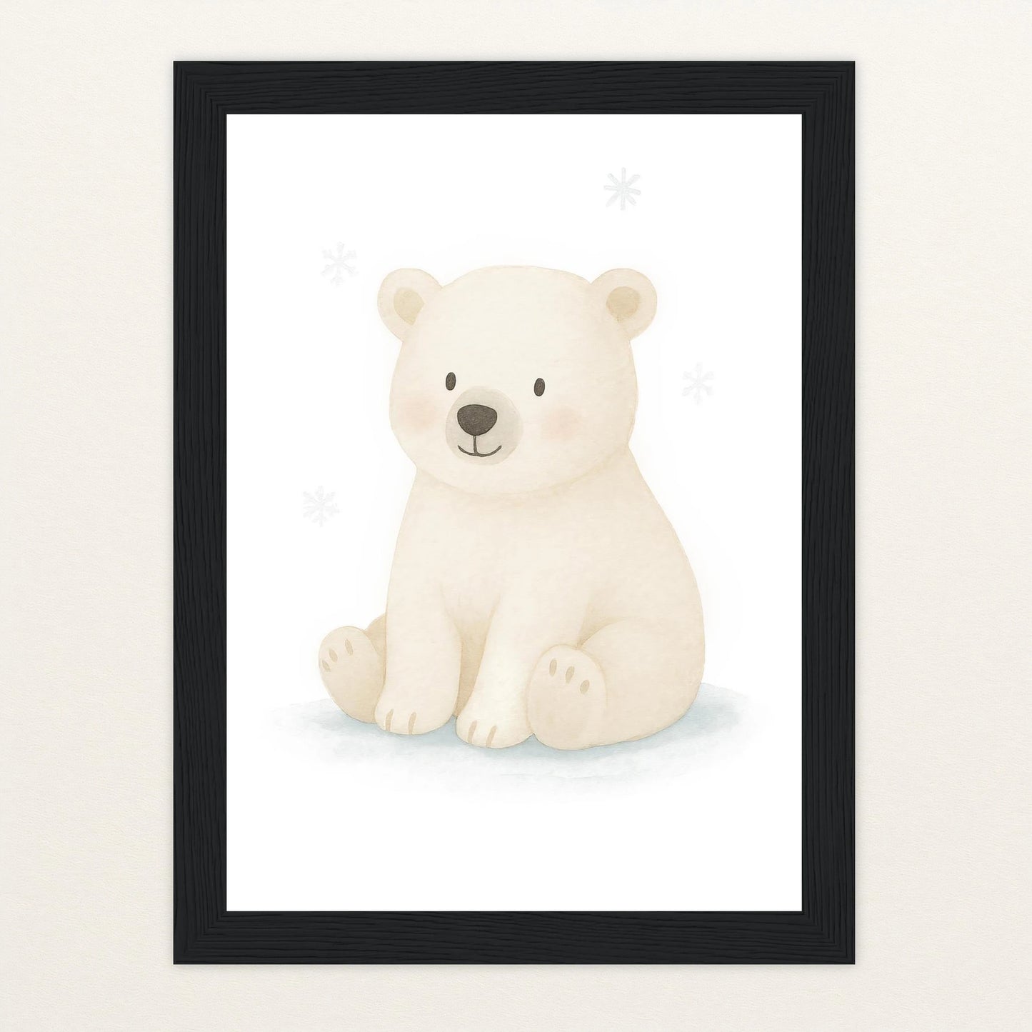 Pummel der Polarbär Poster mit Holzrahmen von tinylearner