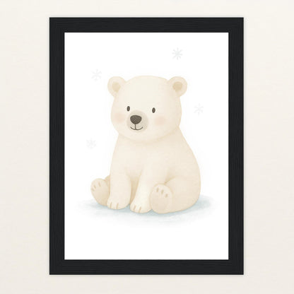 Pummel der Polarbär Poster mit Holzrahmen von tinylearner