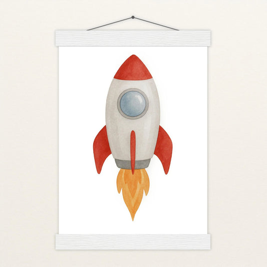Rakete Poster mit Leisten von tinylearner