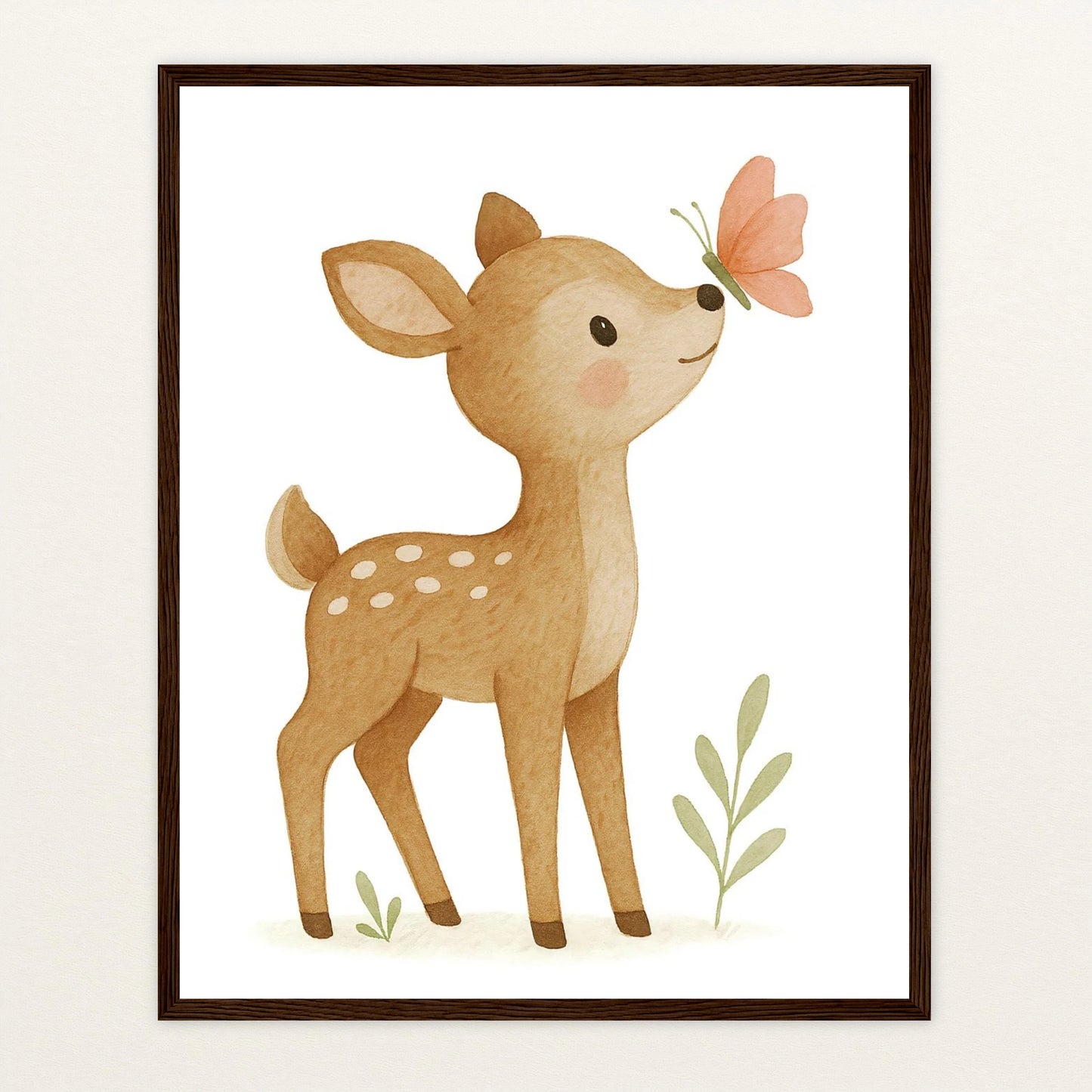 Ria das Reh - Motiv: "Schmetterling" Poster mit Holzrahmen von tinylearner