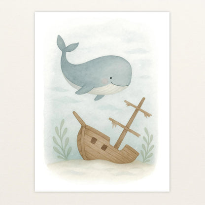 Willi der Wal - Motiv: "Schiffswrack" Poster von tinylearner