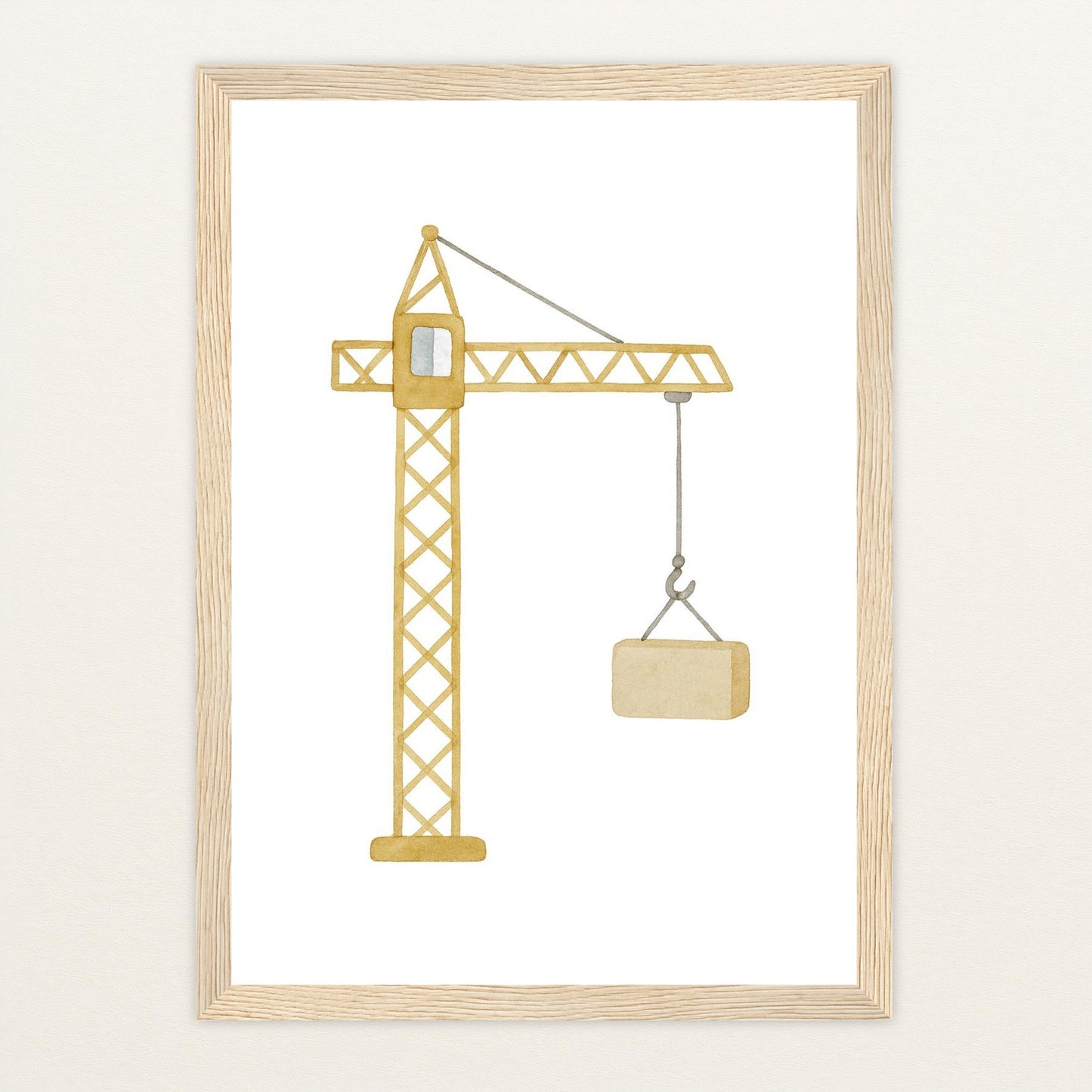 Kran Poster mit Holzrahmen von tinylearner