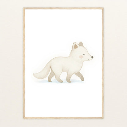 Pino der Polarfuchs Poster mit Holzrahmen von tinylearner