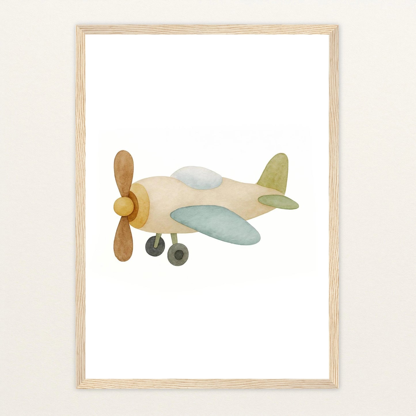 Propellerflugzeug Poster mit Holzrahmen von tinylearner