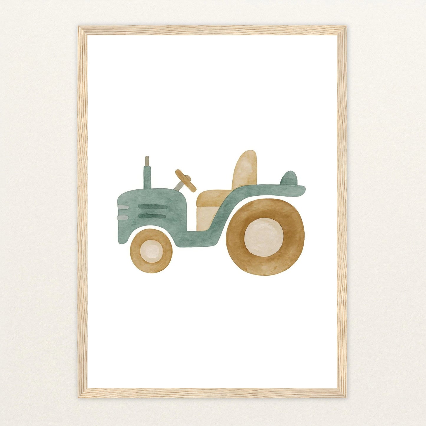 Traktor Poster mit Holzrahmen von tinylearner