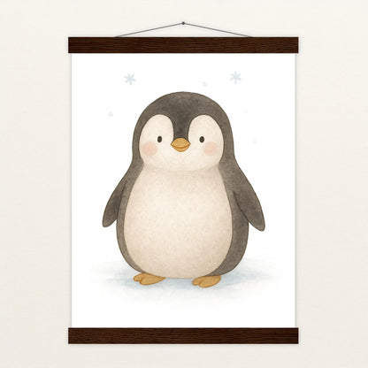 Pia der Pinguin Poster mit Leisten von tinylearner