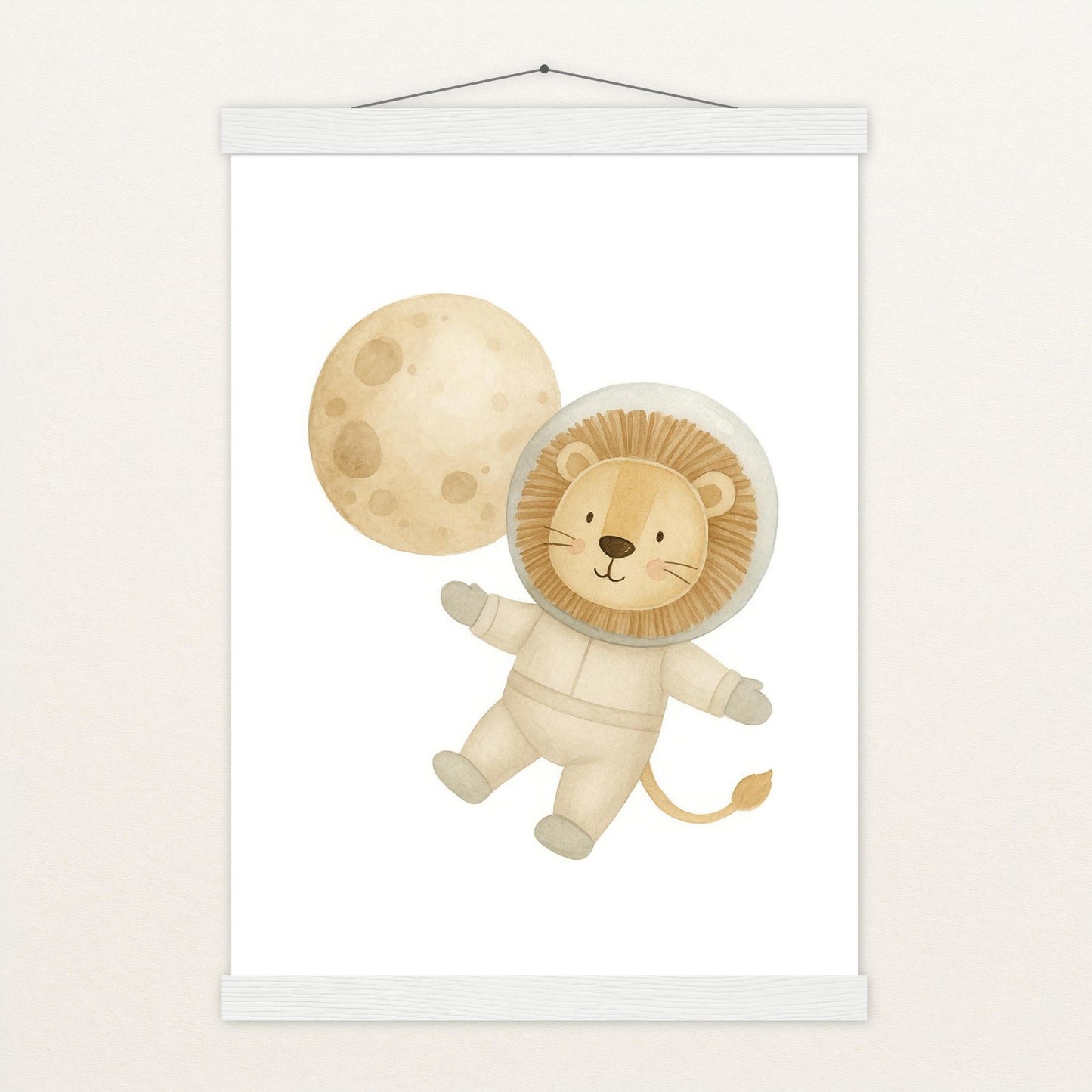 Leo der Löwe - Motiv: "Astronaut" Poster mit Leisten von tinylearner