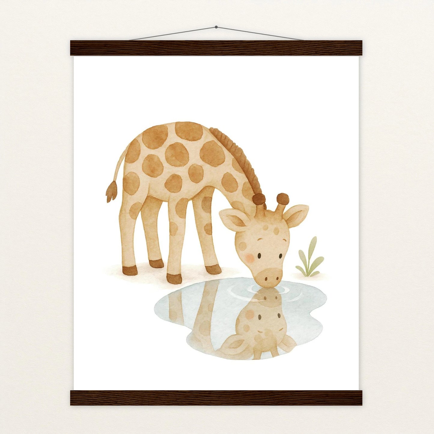 Greta die Giraffe - Motiv: "Trinken" Poster mit Leisten von tinylearner