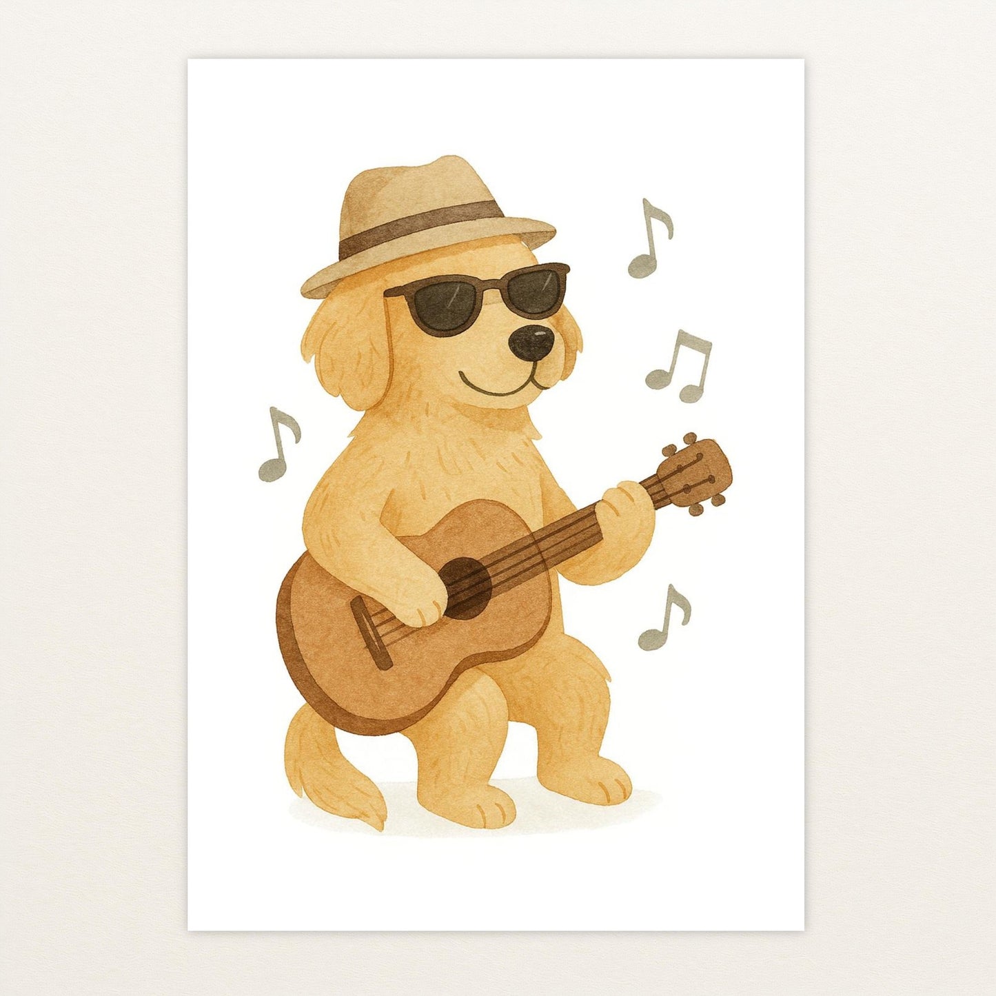 Hugo der Hund - Motiv: "Gitarre" Poster von tinylearner