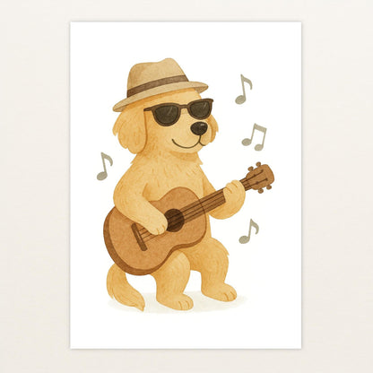 Hugo der Hund - Motiv: "Gitarre" Poster von tinylearner