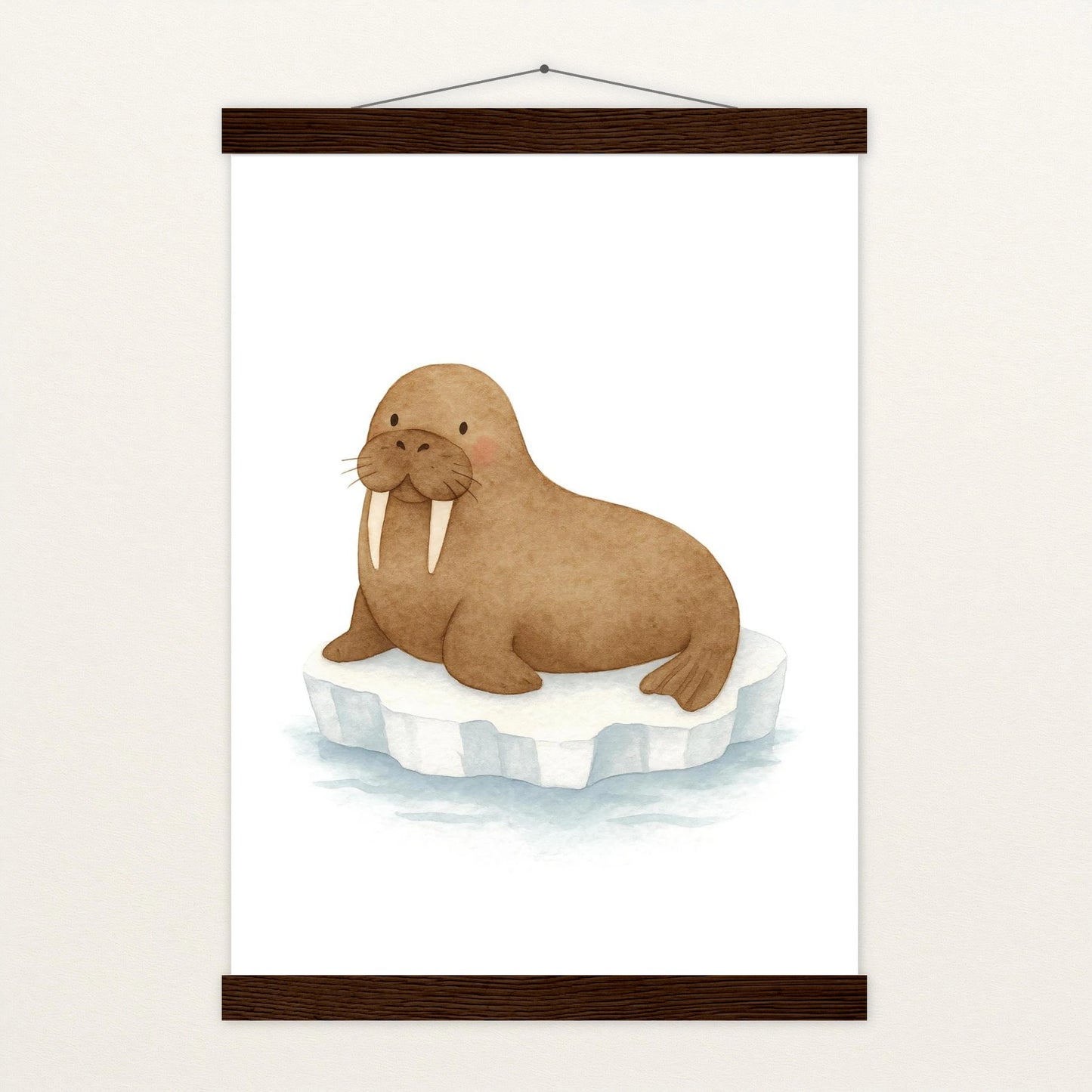 Wally das Walross Poster mit Leisten von tinylearner