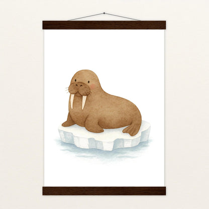 Wally das Walross Poster mit Leisten von tinylearner