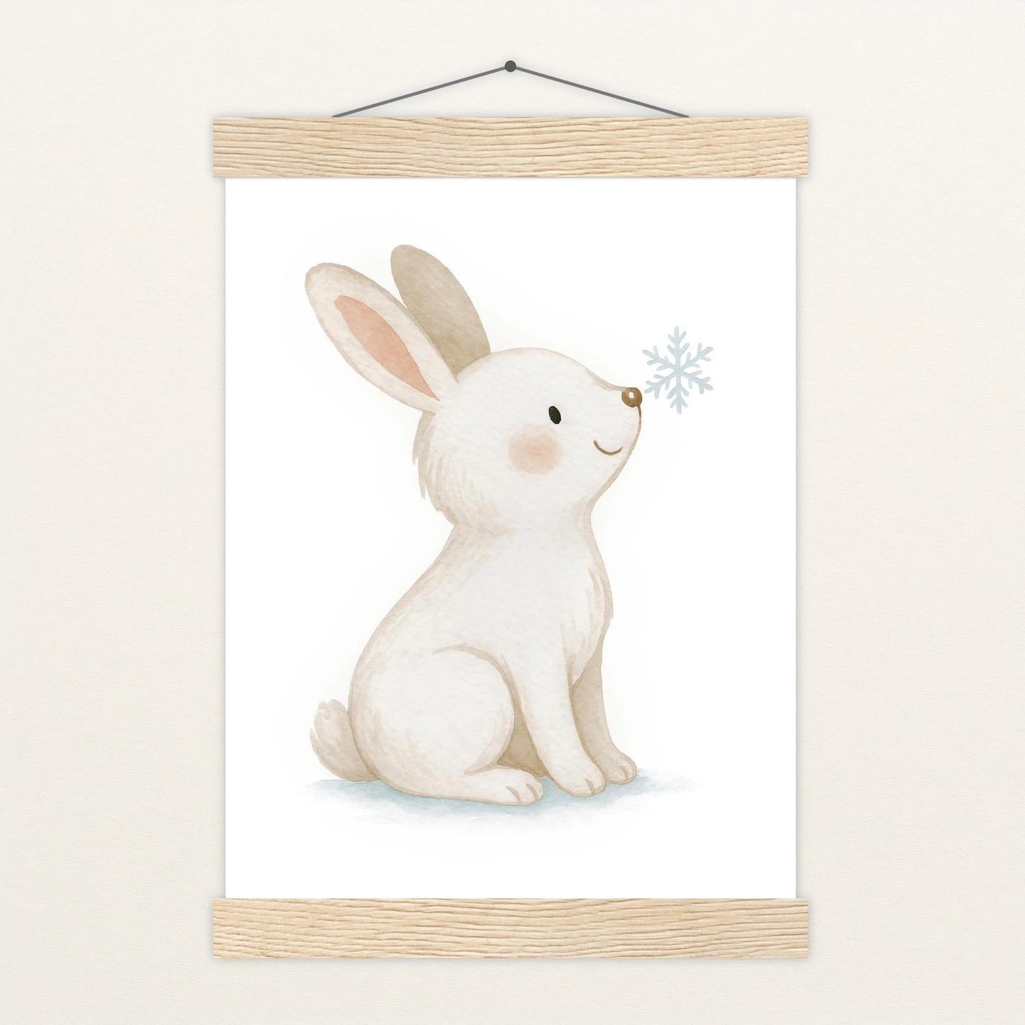 Sina der Schneehase Poster mit Leisten von tinylearner