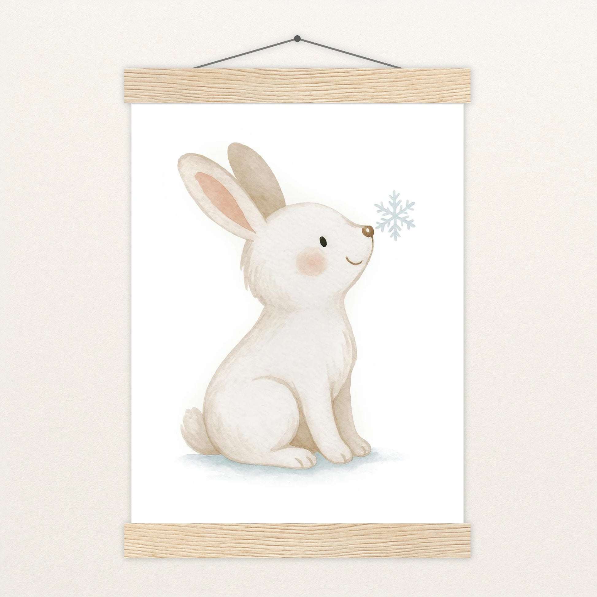 Sina der Schneehase Poster mit Leisten von tinylearner