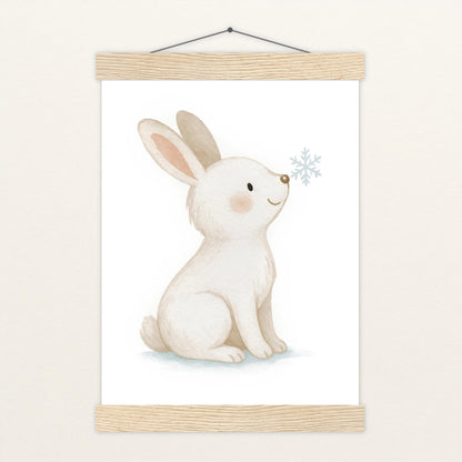 Sina der Schneehase Poster mit Leisten von tinylearner