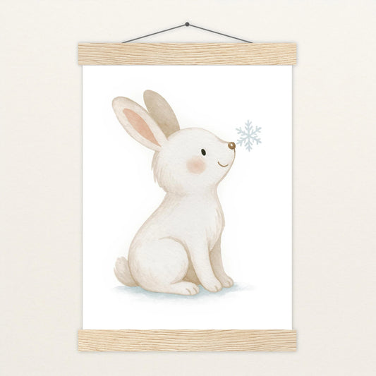 Sina der Schneehase Poster mit Leisten von tinylearner
