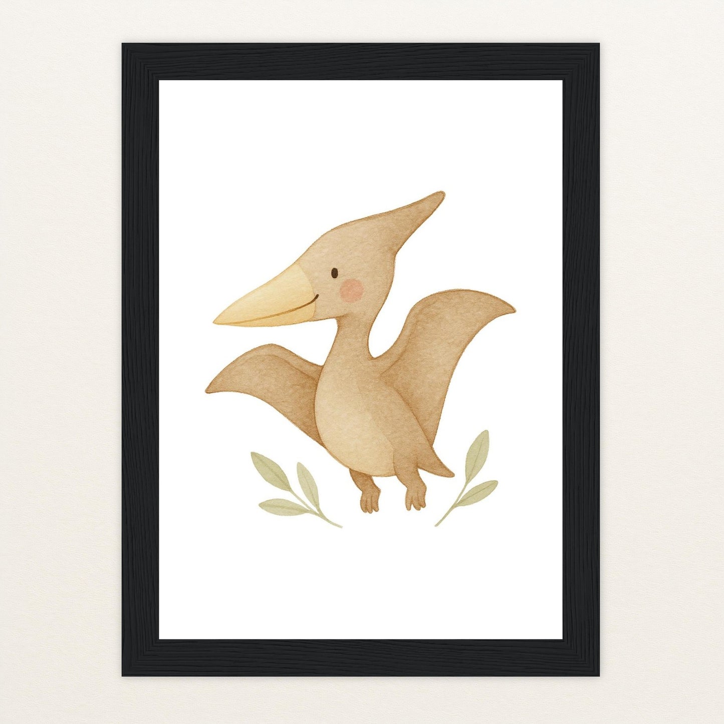 Dinosaurier Pteranodon Poster mit Holzrahmen von tinylearner