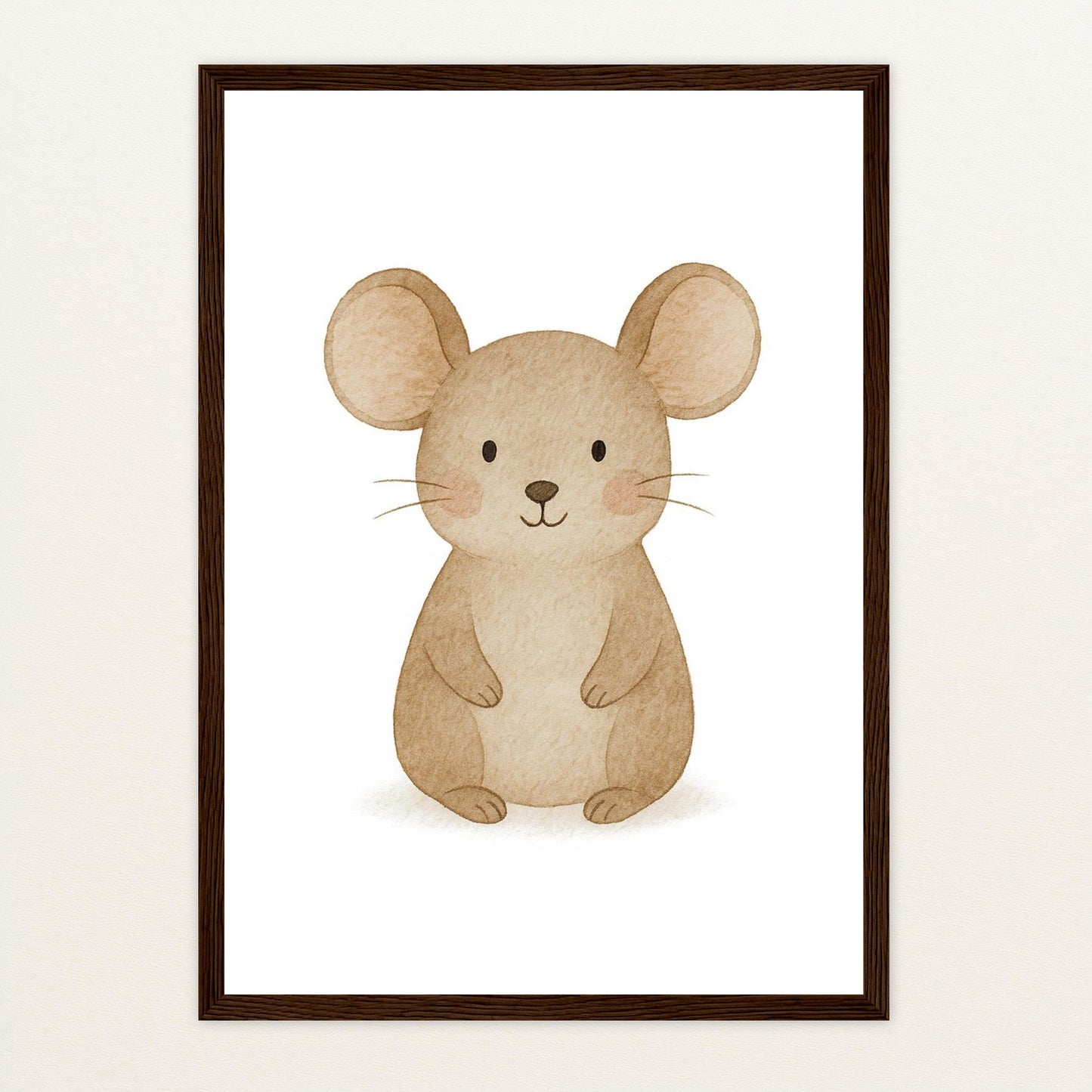 Mimi die Maus Poster mit Holzrahmen von tinylearner