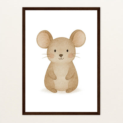 Mimi die Maus Poster mit Holzrahmen von tinylearner