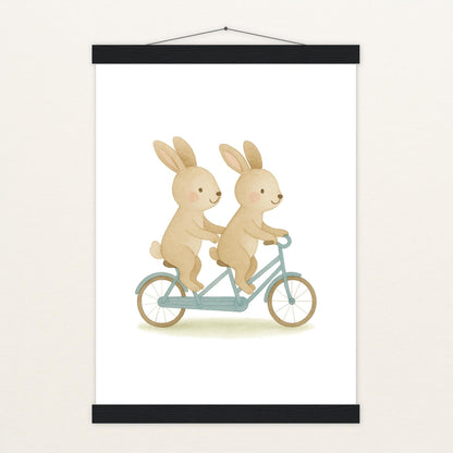 Holly der Hase - Motiv: "Tandem" Poster mit Leisten von tinylearner
