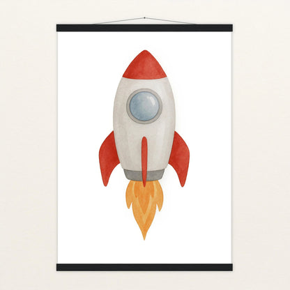 Rakete Poster mit Leisten von tinylearner