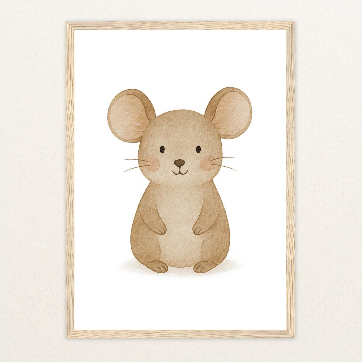 Mimi die Maus Poster mit Holzrahmen von tinylearner