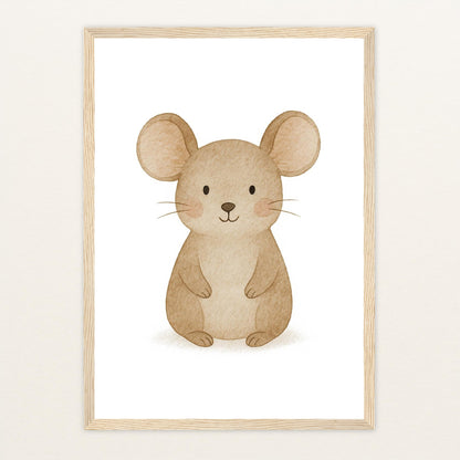 Mimi die Maus Poster mit Holzrahmen von tinylearner