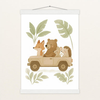 Tierfreunde - Motiv: "Safari" Poster mit Leisten von tinylearner