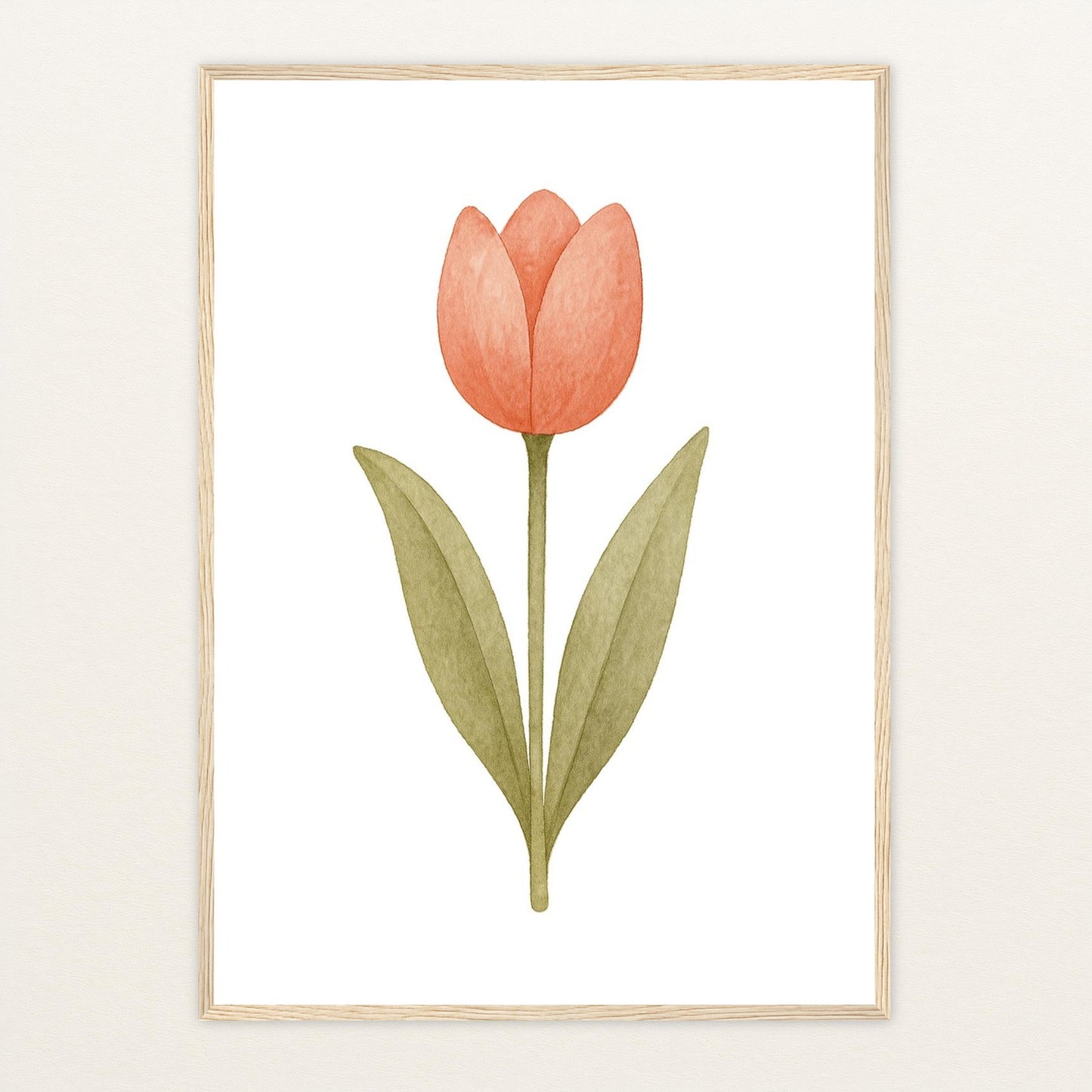 Tulpe Poster mit Holzrahmen von tinylearner