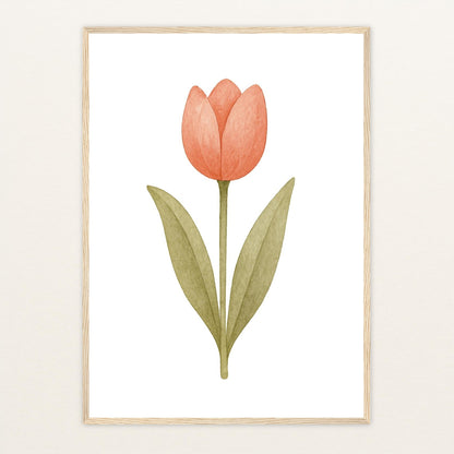 Tulpe Poster mit Holzrahmen von tinylearner