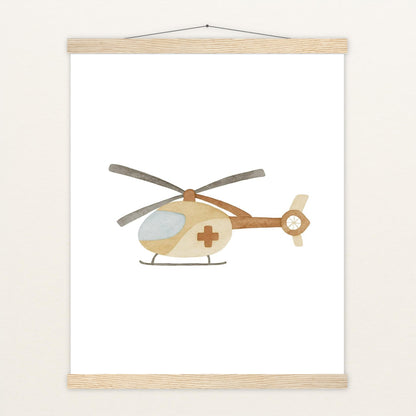 Rettungshubschrauber Poster mit Leisten von tinylearner