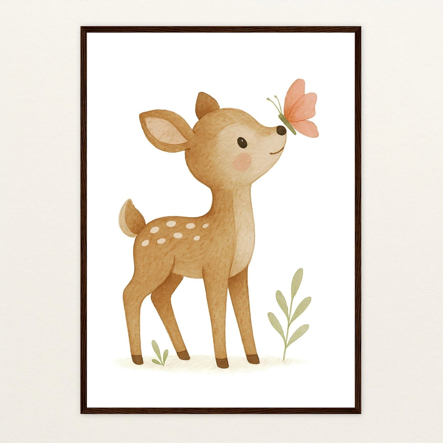 Ria das Reh - Motiv: "Schmetterling" Poster mit Holzrahmen von tinylearner