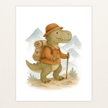 Dinosaurier T-Rex - Motiv: "Wandern" Poster von tinylearner